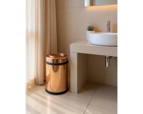 Resim İsaoğlu Yapı Bakır Banyo Kovası Döner Kapaklı Yenilikçi Bronz Kova Metal Ürün Bakır 