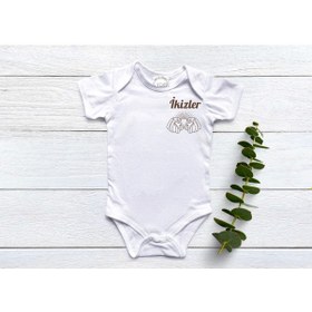 Resim Çıtçıtlı Organik Kumaş İkizler Burcu Zıbın Beyaz 