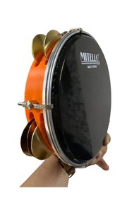 Resim Arap Fasıl Tefi Profesyonel Turuncu Carbon Kasnak Mitello Siyah F 