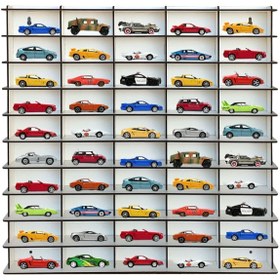 Resim Woodbu 1/64 Hobi Araba Rafı Beyaz 50'li (hot Wheels, Matchbox) 