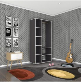 Resim Kenzlife giysi dolabı hüsamettin 180*090*40 gri gardırop 