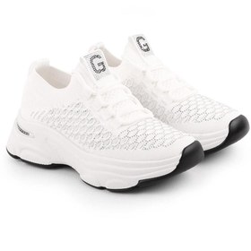 Resim Guja 25Y309-3 Kadın Taşlı Triko Streç Kalın Taban Spor Ayakkabı 