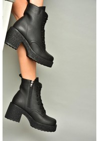Resim Fox Shoes T996533009 Siyah Kalın Topuklu Kadın Bot Siyah 