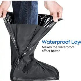 Resim Motoanl Motosiklet Ayakkabı Bot Kılıfı Yağmurluğu Su Geçirmez Lastikli Motor Bacak Yağmurluk Çamur Koruma 