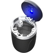 Resim Işıklı Taşınabilir Araba Paslanmaz Çelik Astar Sigara Küllüğü Siyah 