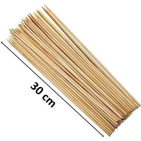 Resim Ahşap Çöp Şiş Çubuğu 30 Cm - 50 Adet 