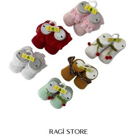 Resim Ragi Store 6'lı Nakışlı Yenidoğan Bebek Çorap Karışık 