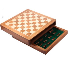 Resim Ahşap Satranç Seti Manyetik Çekmeceli - Ahşap Manyetik Çekmeceli Set 