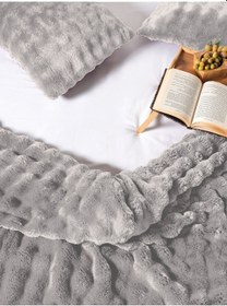 Resim Merinos Dıamond 3 Parça Bubble Comforter Yorgan Seti 220x240 Gri Grı Gri 