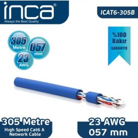 Resim OEM Inca %100 Bakır 305 Metre High Speed Cat6 Network Kablosu (ıcat-305b) 