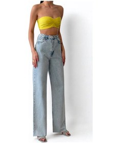 Resim Lacarino 7937 Wıde Leg Kadın Jean Pantolon Lıght Blue 