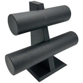 Resim Bileklik Ve Takı Standı 2 Kademeli Siyah Deri 