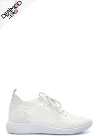 Resim Kadın Beyaz Kumaş Sneaker 