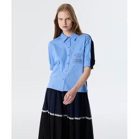 Resim Twist Patchli Kumaş Mix Kadın Gömlek (TW6250025082) 