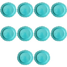 Resim Mika Sert Plastik Tabak Parti Davet Sunum Servis Tabağı - 26 Cm. - Turkuaz - 6 Adetlik 10 Paket 