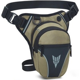 Resim Tongdashop Hacimli Khaki Motosiklet Bacak Çantası - Ayarlanabilir Askı, Dayanıklı Oxford Kumaş 