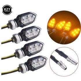 Resim 4 Adet/takım Mini Motosiklet Duman Lens Dönüş Sinyal Işığı 5led 12 V Amber 1 ADET 