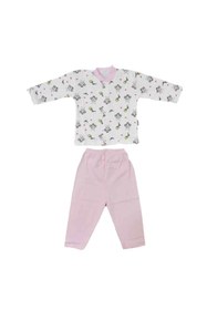 Resim Sebi Önden Çıtçıtlı Pamuk Bebe Pijama Takımı 
