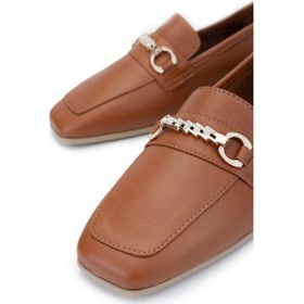 Resim Tamer Tanca Kadın Hakiki Deri Taba Deri Loafer Ayakkabı 879 3651 Bn Ayk Y25 Taba Dr Taba 