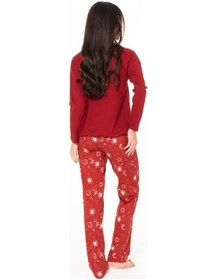 Resim U.S. Polo Assn. U.s Polo Assn. 20155 Kadın Uzun Kollu Bisiklet Yaka Pijama Takımı-bordo Bordo 