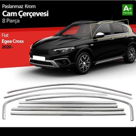 Resim Fiat Egea Cross Krom Cam Çerçevesi 8 Prç. 2020 2021 2022 2023 2024 2025 2026 