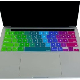 Resim Mena Rise MacBook Klavye Koruyucu Silikon Us Ingilizce Amerikan-Return-Enter-Için Türkçe Q Çeviri Touchbar Pro M1,m2 13INÇ A2251,A2289,A2338 -Pro 16 Inç A2141 Uyumlu, Ultra Incepembe Yeşil 