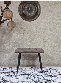 Resim Zafir Siyah Sivriltmel Ayaklı 60 Cm Puf Bench - Puf - Bench - Oturak - Mutfak Oturağı - Antre Oturağı Kahverengi 