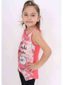 Resim Toontoy Kids Toontoy Kız Çocuk Bisiklet Baskılı Atlet Nar Çiçeği 