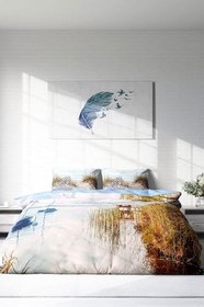 Resim MONOHOME King Size Reeds 3D Dijital Baskılı Çift Kişilik Nevresim Takımı, monohome49096 