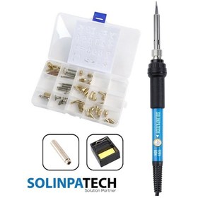 Resim 60W Isı Ayarlı Ahşap Yakma Kalemi + 55 Parça Ağaç Dağlama, Kesme, Oyma, Kabartma Uç Seti 