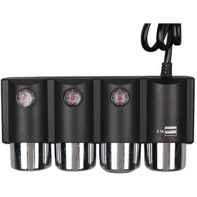 Resim Olesson 1508 12-24v Çift Usb Girişli 120w 80cm Kablolu 3'lü Araç Çakmak Çoklayıcı 