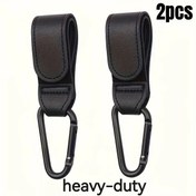 Resim Willowhaven Siyah 2li Pu Deri Bebek Arabası Askısı Taşınabilir Alışveriş Çantası Kancası Diğer 