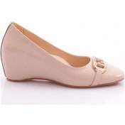 Resim Dgn 24364 Kadin Metal Aksesuarli Dolgu Topuklu Ayakkabi 24364-2428-R0152 Bej 