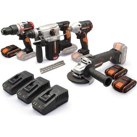 Resim Worx Wxks5 Wx354.9 + Wx272.9 + Wx380.9 + Wx812.9 + Wa3601 20v/2ah Pro Kombo Set 