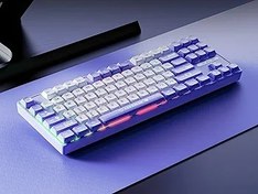 Resim Coverzone AJAZZ AK870 MC Kablolu Mekanik Oyun Klavyesi Mor Klavye Red Switch 