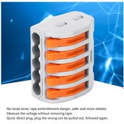 Resim Dianziye 10 Adet 5 Yollu Gri Nylon Kablolu Hızlı Bağlayıcı, 250v 20a Işık Kablosu Terminali, Plug-in Montajlı, Ul94 V-0 Yangın Engelleme 