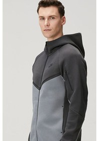 Resim Nike Tech Fleece Full Zip Windrunner Hoodie Kapüşonlu Unisex Sweatshirt Antrasit Antrasit 
