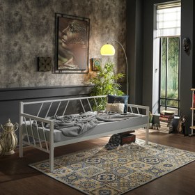 Resim Glory Daybed Tek Kişilik Sedir Divan Metal Karyola 90 x 200 cm - Beyaz 