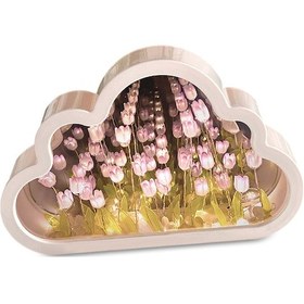 Resim Hangfox Bulut Şekilli Lale Lambası - Dıy Gece Işığı, Çocuk Odası Ve Hediye İçin Mor 