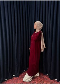 Resim Neva Wear Şık ve Rahat Düğmeli Uzun Tesettür Hırka-Elbise 
