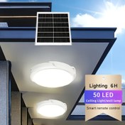 Resim Uzaktan Kumandalı 50 LED Güneş Enerjili Duvar Işığı - Veranda, Bahçe ve Balkon için Kolay Kurulumlu Alacakaranlık'tan Şafağa Aydınlatma 