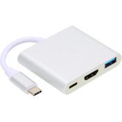Resim 4K 3'ü 1 Arada Typec Yerleştirme Istasyonu Typec - HDMI Uyumlu USB Pd Çoklu Bağlantı Noktası Adaptörü (Gümüş) (Yurt Dışından) 