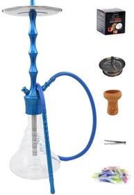 Resim nargilestore Elite Nargile Takımı - Full Set - 1kg Nargile Kömürü Spider Toprak Lüle Yanmaz Közlük - Mavi 