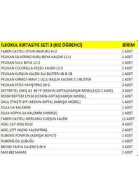 Resim İlkokul Kırtasiye Seti 3 Kız Öğrenci 