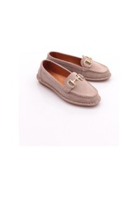 Resim Dgn E224 Kadin Loafer Ayakkabi Bej Süet 