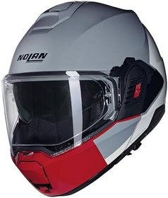 Resim Nolan N120-1 Grafo Çenesi Arkaya Açılan Motosiklet Kaskı Gri 349 L 