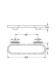 Resim Grohe Selection Havluluk, 60 Cm, Fırçalı Bakır - 41056dl0 Metalik 