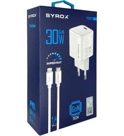 Resim Syrox Gan30 Type C Giriş Başlık & Type C To Lightning Kablo 30w Q 