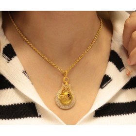 Resim Altın Tuğra Kolye Uçlu Halat Zincir Guler1003288 