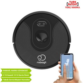 Resim Robogil Luna-100 Kamera Navigasyonlu Robot Süpürge - Siyah / 30 Watt 